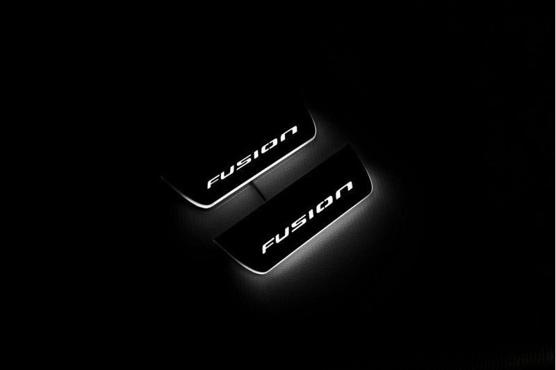 Ford Fusion II 2012-2020 LED Door Sills PRO With Logo Fusion Ford Led Door Sills opdesign