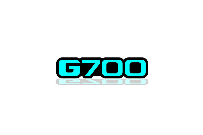 Mercedes G-Class tailgate trunk rear emblem with G700 logo Mercedes emblems decoinfabric BLACK LIGHT BLUE