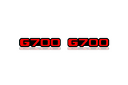 Mercedes G-Class emblem for fenders with G700 logo fender decoinfabric BLACK RED