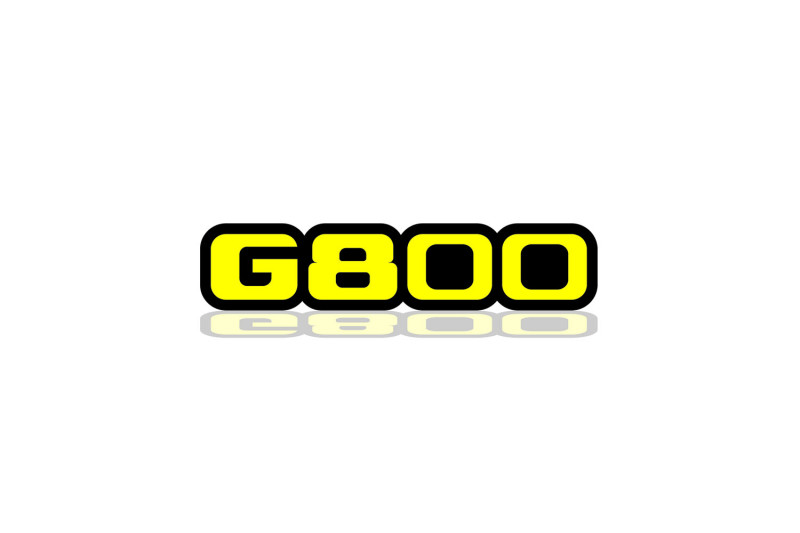 Mercedes G-Class tailgate trunk rear emblem with G800 logo Mercedes emblems decoinfabric BLACK YELLOW