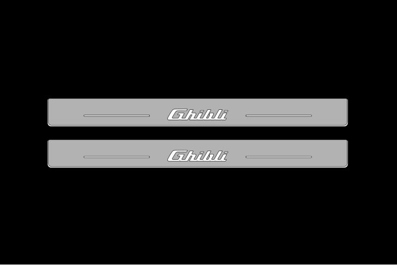 Maserati Ghibli III 2013+ Led Door Sills With Logo Ghibli Maserati Led Door Sills opdesign