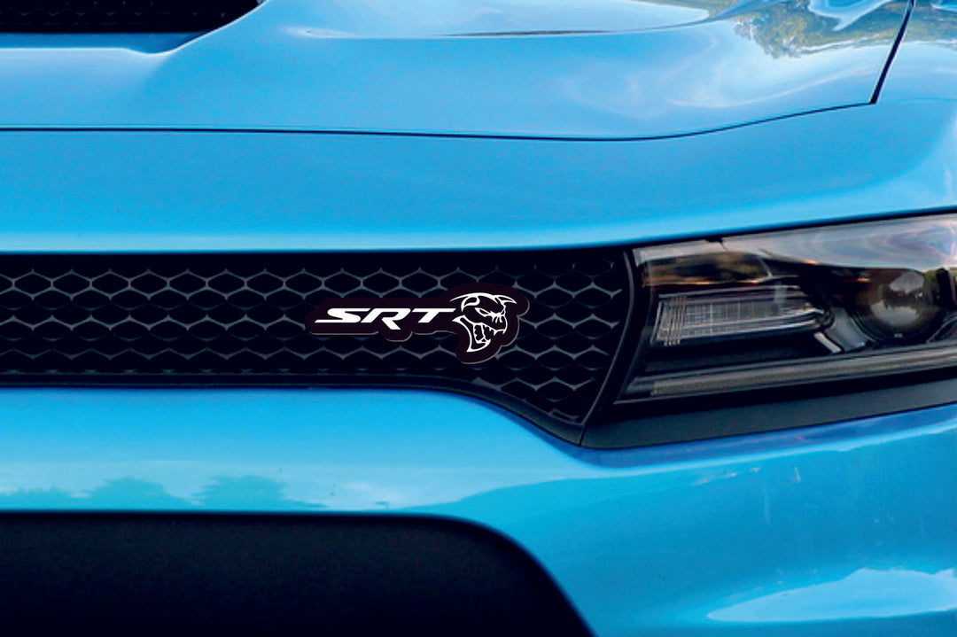 Dodge Illuminated LED Radiator Grille Emblems and Badges with SRT Ghoul logo Dodge Led emblems decoinfabric