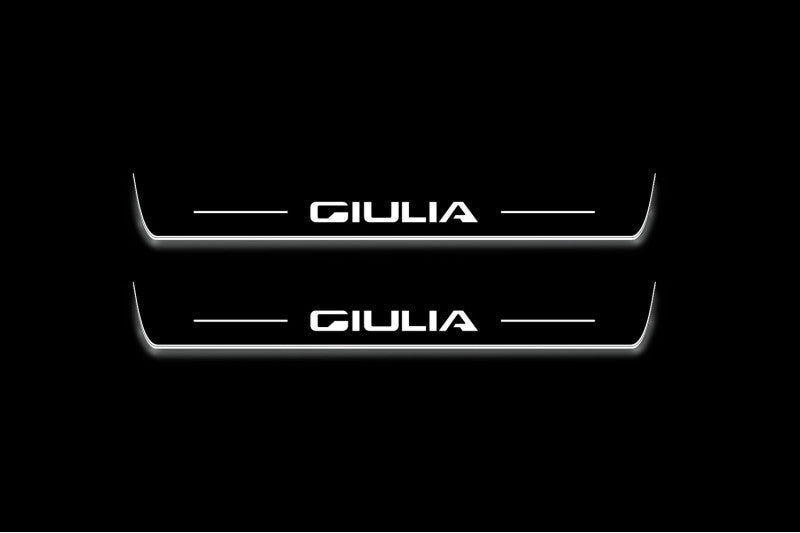 Alfa Romeo Giulia 2016+ Led Door Sills With Giulia Logo