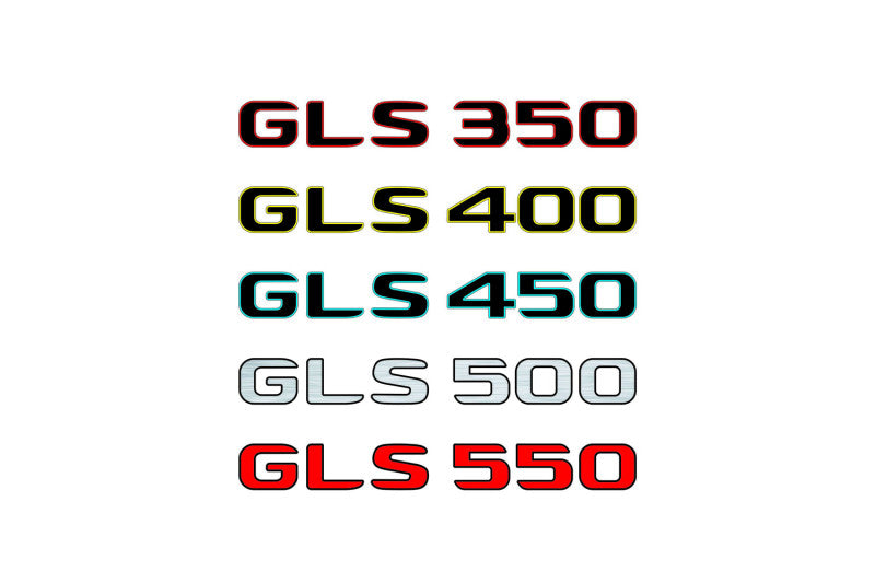 Mercedes tailgate trunk rear 3D emblem with GLS 550 logo (type MIXT) Mercedes emblems decoinfabric