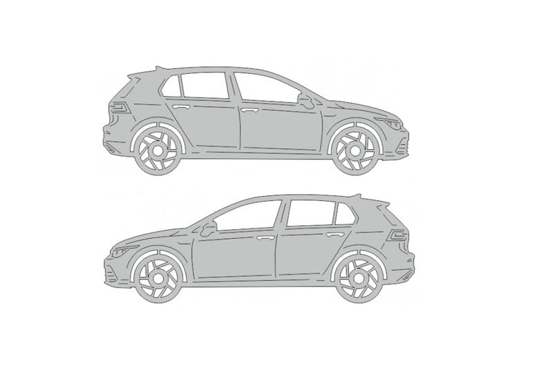 Volkswagen Golf VIII (2020+) Floor Mat Emblem Set – Stainless Steel Badges Car Mats Badges Decoin