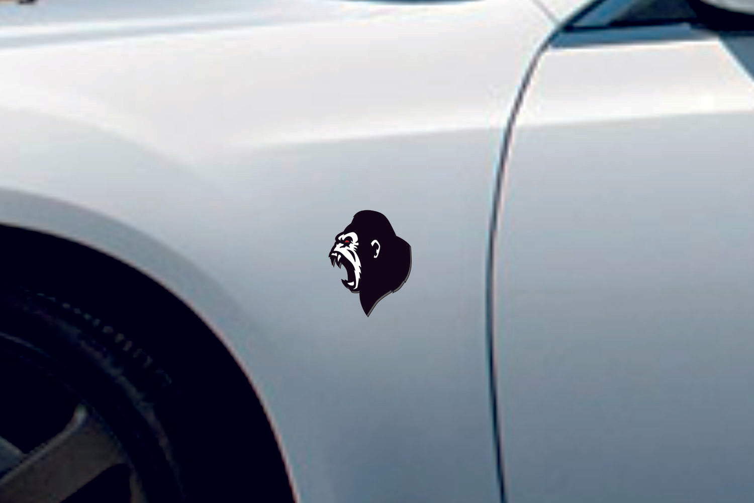 Car emblem badge for fenders with Gorilla logo