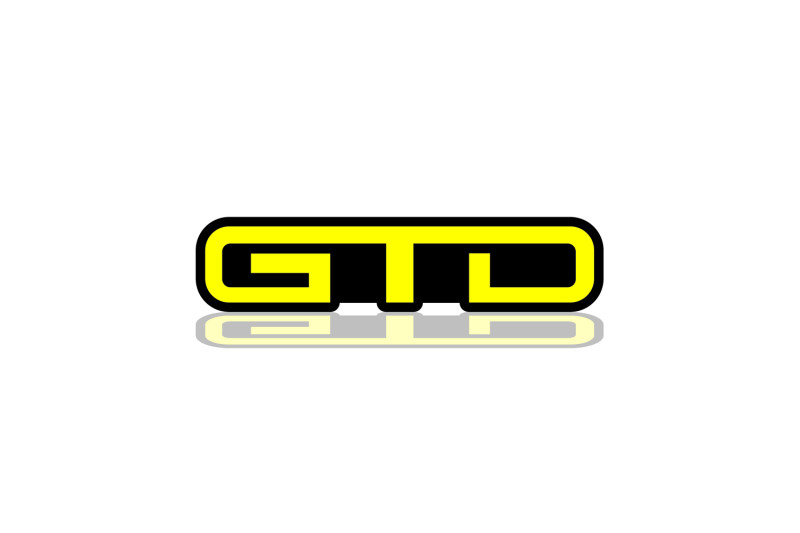 Ford Mustang Radiator grille emblem with GTD logo Ford emblems decoinfabric BLACK YELLOW