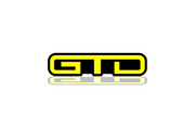 Ford Mustang Radiator grille emblem with GTD logo Ford emblems decoinfabric BLACK YELLOW
