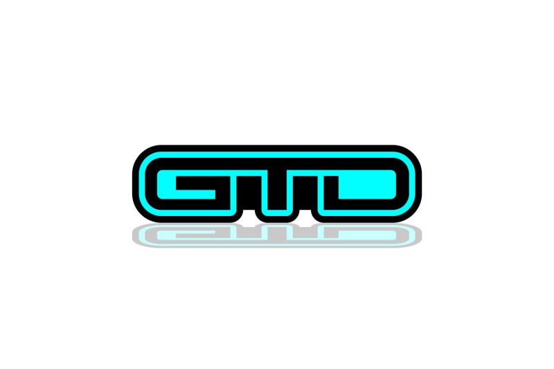 Ford Mustang Radiator grille emblem with GTD logo (Type 2) Ford emblems decoinfabric BLACK LIGHT BLUE