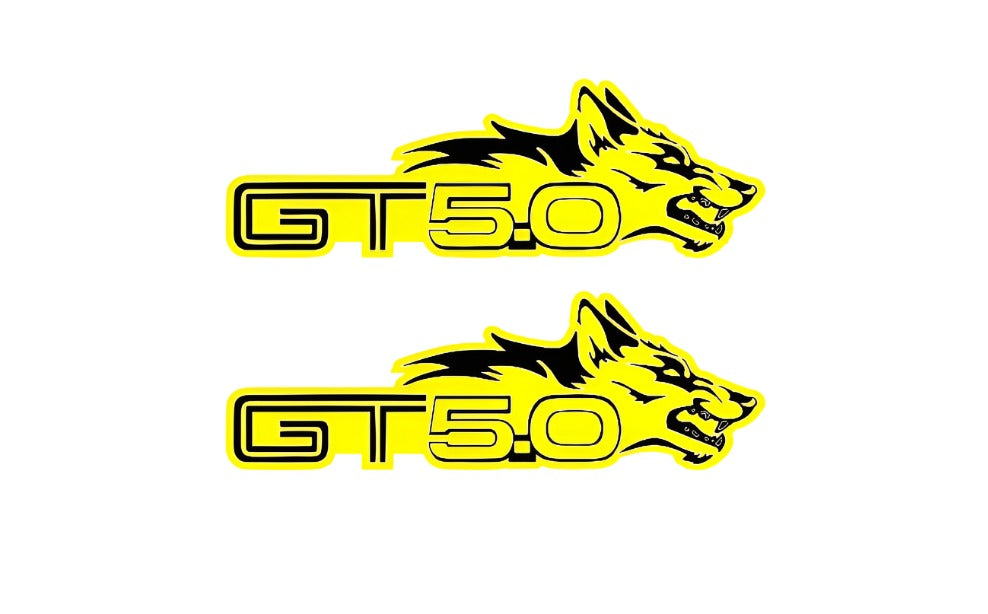 Ford Mustang Emblem & Badges set with GT 5.0 Coyote logo (Type 2) Ford emblems decoinfabric