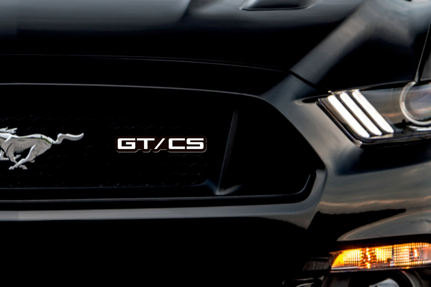 Ford Mustang Emblem & Badge Set - Grille and Tailgate GT/CS logo (Type 2) Ford emblems decoinfabric WHITE