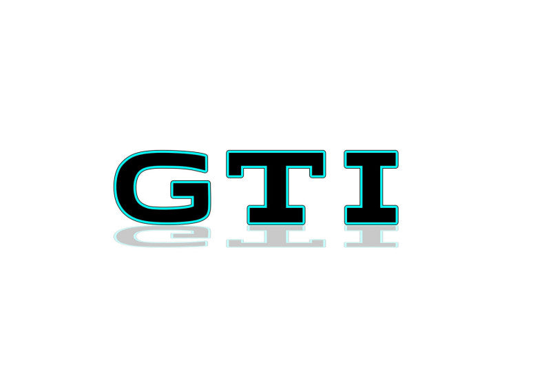 Volkswagen tailgate trunk rear 3D emblem with GTI logo (type MIXT) Var. 2 Volkswagen emblems decoinfabric