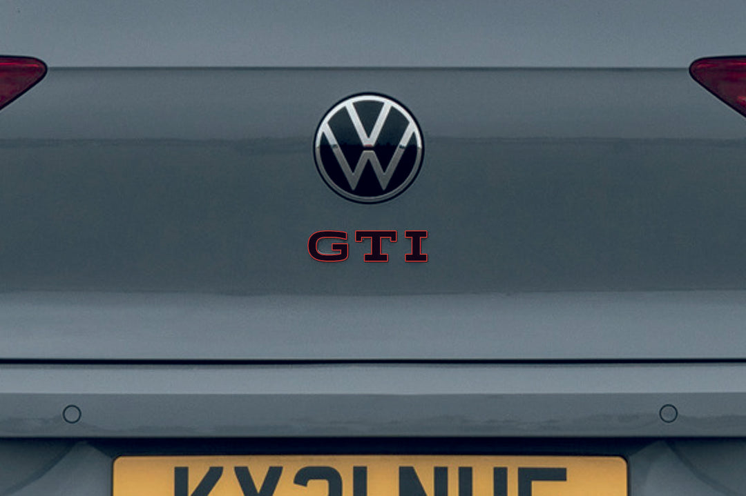 Volkswagen tailgate trunk rear 3D emblem with GTI logo (type MIXT) Var. 2
