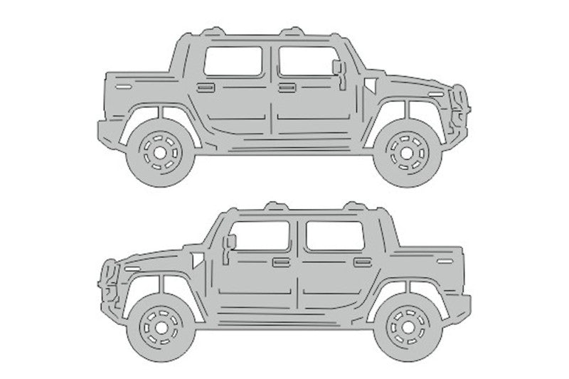 Hummer H2 SUT (2002-2009) Floor Mat Emblem Set – Stainless Steel Badges Car Mats Badges Decoin