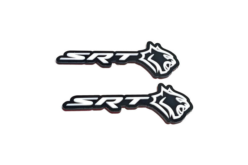Jeep Emblem & Badges set with SRT Hellcat logo (Type 2) Jeep emblems decoinfabric BLACK WHITE