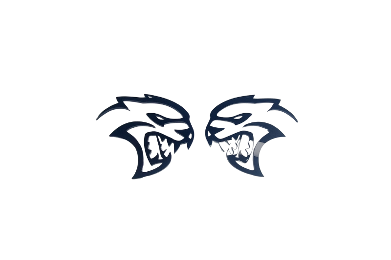 Chrysler Emblem & Badges set with Hellcat logo (Type 3) Chrysler emblems decoinfabric BLACK