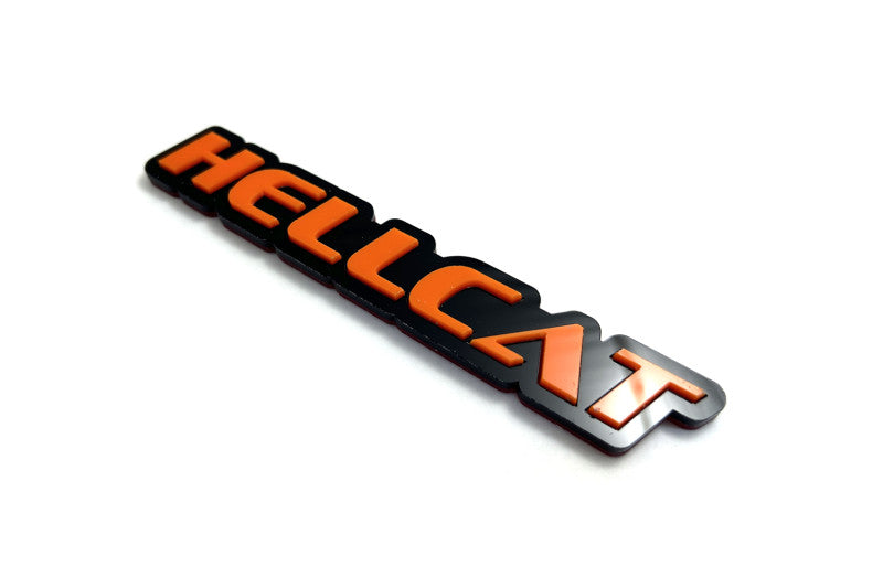 Dodge tailgate trunk rear emblem with Hellcat logo Dodge emblems decoinfabric BLACK ORANGE