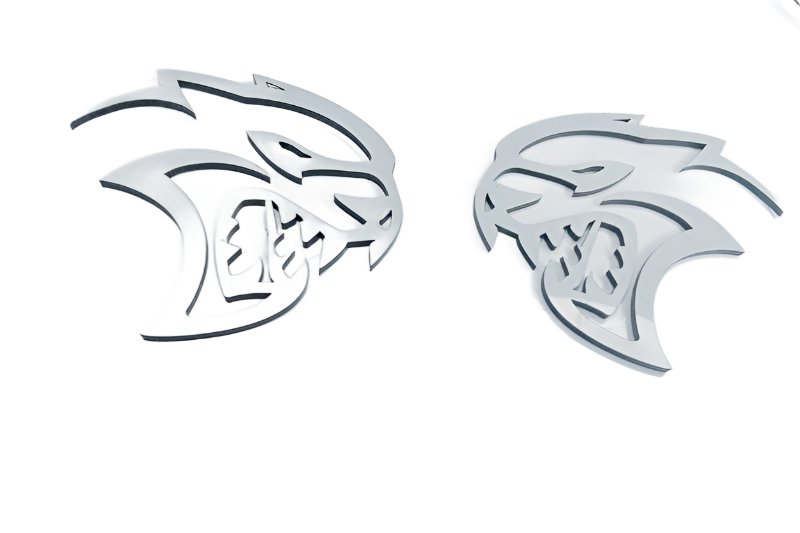 Chrysler Emblem & Badges set with Hellcat logo (Type 3) Chrysler emblems decoinfabric STAINLESS STEEL