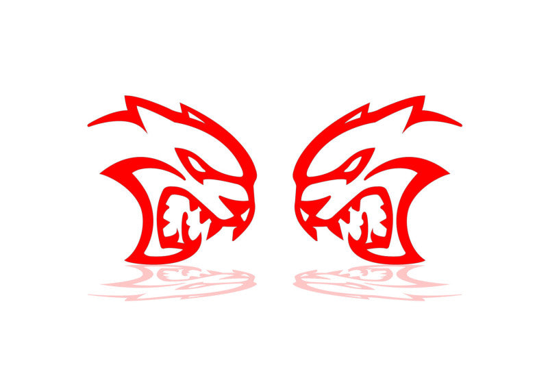 Chrysler 300C II emblem for fenders with Hellcat logo (Type Mono) Chrysler emblems decoinfabric RED