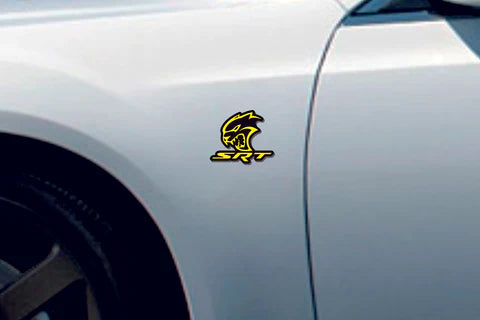 DODGE emblem for fenders with SRT Hellcat logo (type 4) Dodge emblems decoinfabric