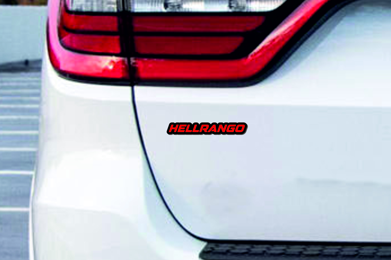 Dodge Durango tailgate trunk rear emblem with Hellrango logo