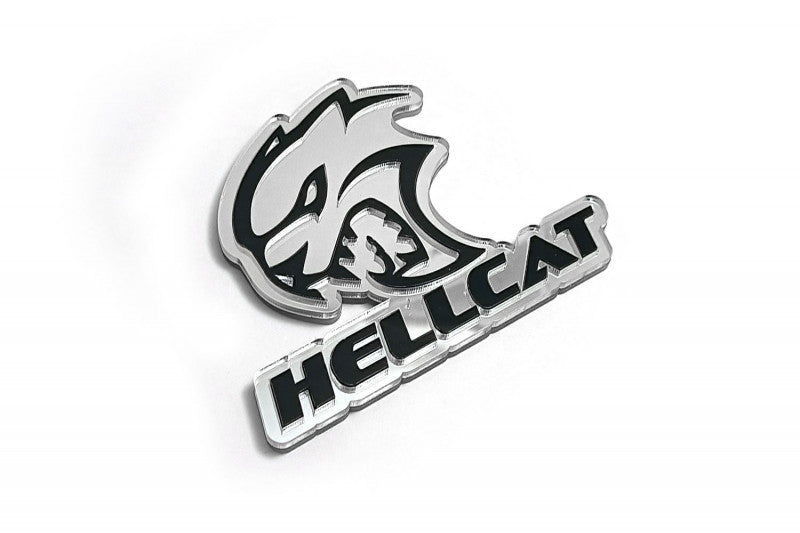 Dodge tailgate trunk rear emblem with Hellcat + text Hellcat logo - decoinfabric