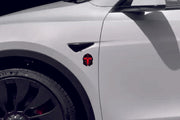 Tesla emblem for fenders with Tesla Helmet logo tesla emblems decoinfabric