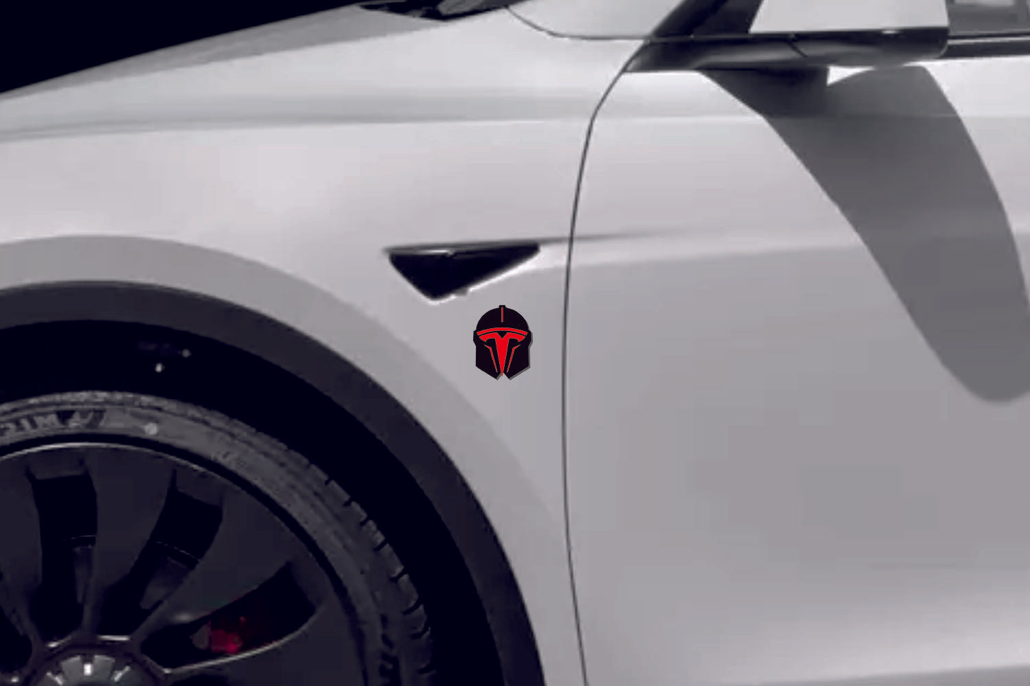 Tesla Emblem & Badges set with Tesla Helmet logo