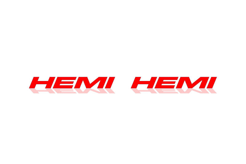 Chrysler emblem for fenders with HEMI logo (Type Mono) (type 2) Chrysler emblems decoinfabric RED