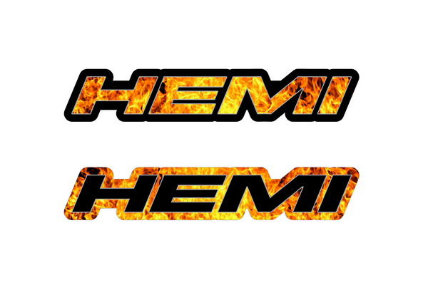 Jeep Emblem & Badge Set - Grille and Tailgate Hemi Fire logo