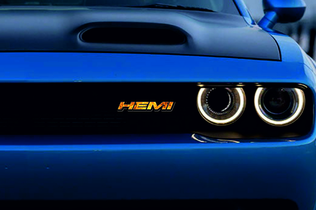 DODGE Radiator grille emblem with Hemi Fire logo Dodge emblems decoinfabric