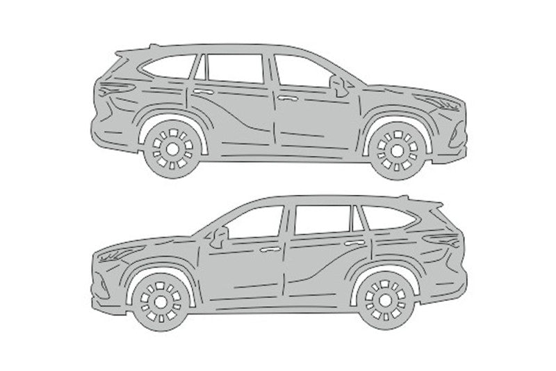 Toyota Highlander IV (2019+) Floor Mat Emblem Set – Stainless Steel Badges Car Mats Badges Decoin