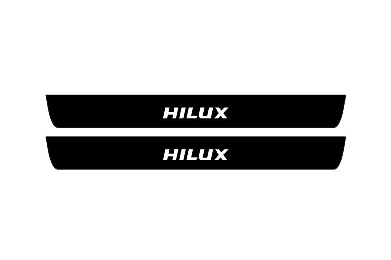Toyota Hilux VIII 2015+ Led Door Sill Pro With Logo Hilux (Premium Painting) Toyota Led Door Sills PRO opdesign