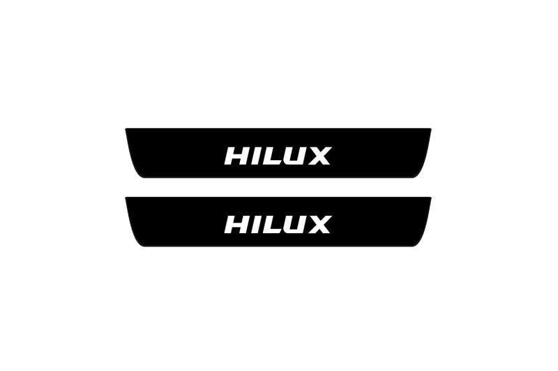 Toyota Hilux VIII 2015+ Led Door Sill Pro With Logo Hilux (Premium Painting)