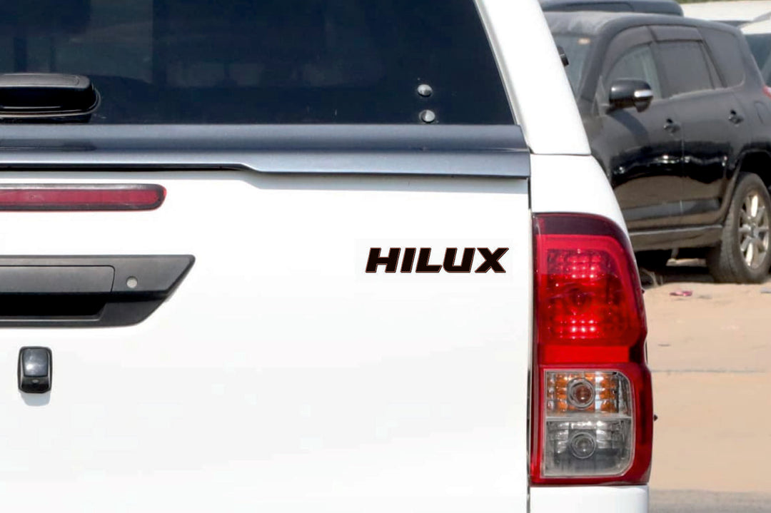 Toyota tailgate trunk rear 3D emblem with Hilux logo for Toyota Hilux VIII 2015-2025 (type MIXT) Toyota emblems decoinfabric