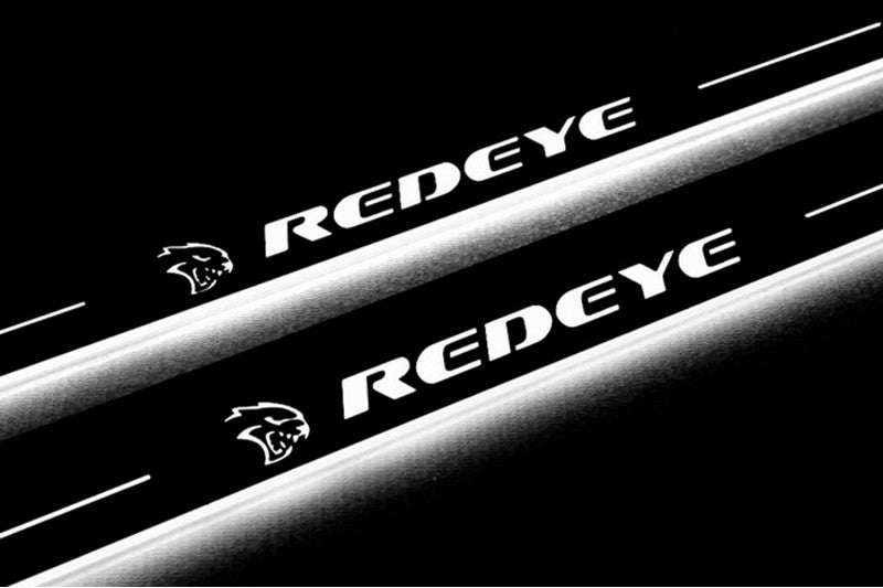 Dodge Charger 2023+ Door Sill Led Plate With SRT REDEYE Logo Dodge Led Door Sills opdesign