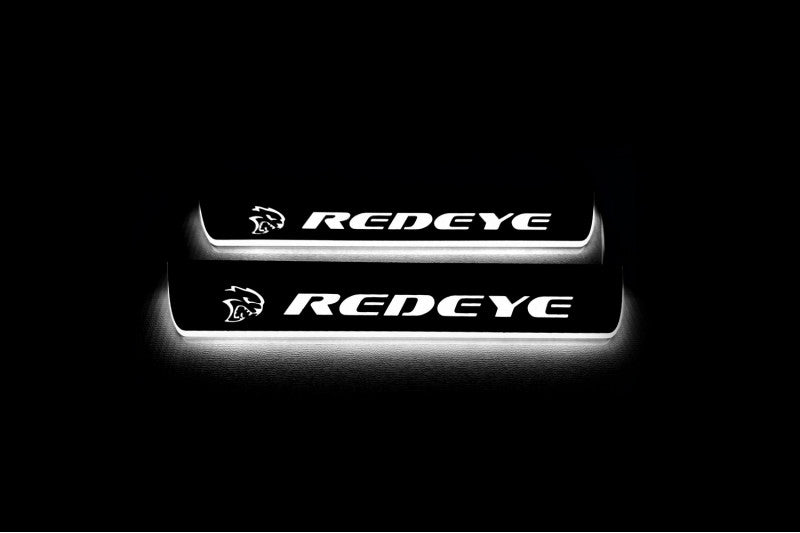 Dodge Charger 2023+ Door Sill Led Plate With SRT REDEYE Logo Dodge Led Door Sills opdesign