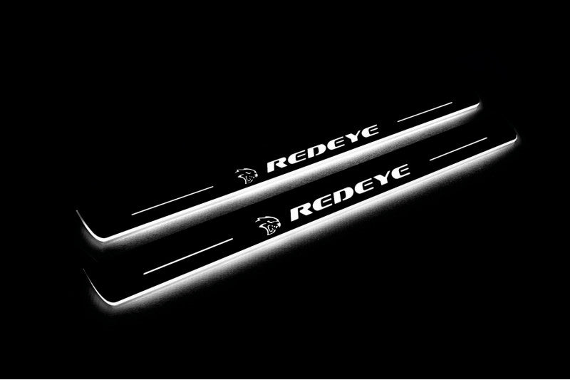 Dodge Charger 2023+ Door Sill Led Plate With SRT REDEYE Logo Dodge Led Door Sills opdesign