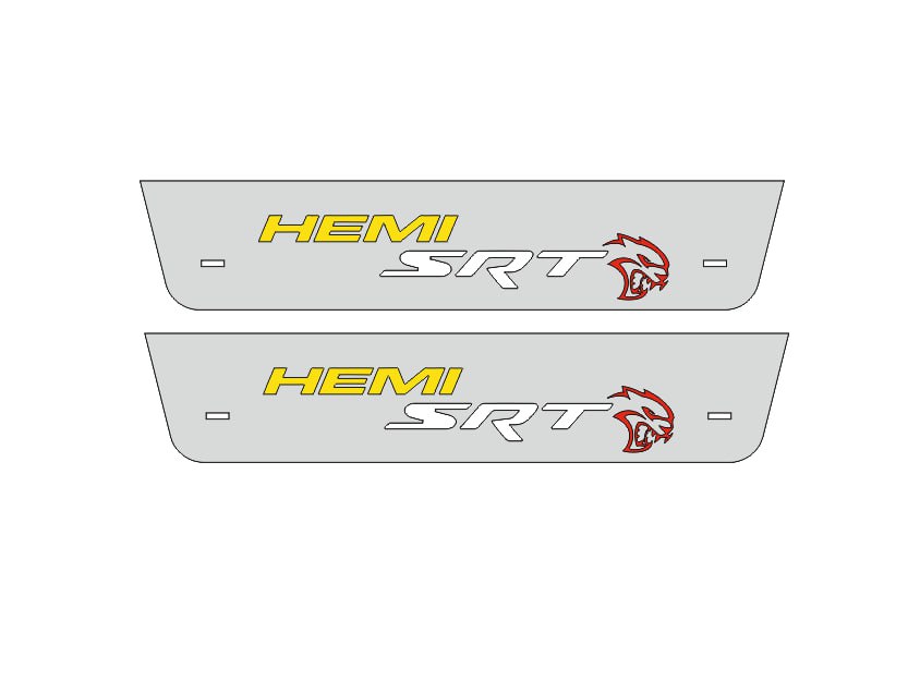 Dodge Charger 2011+ Door Sill Led Plate With SRT HEMI HELLCAT Logo Dodge Led Door Sills opdesign