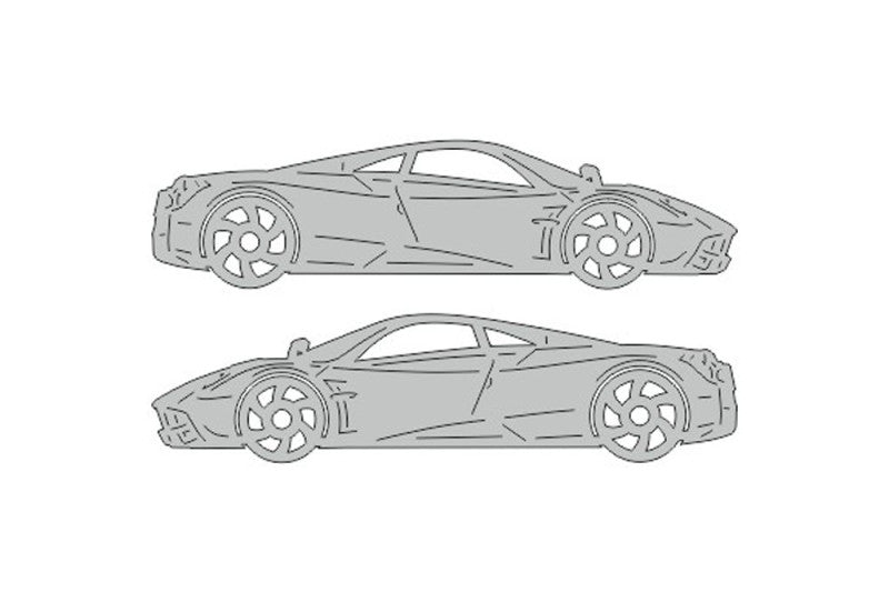 Pagani Huayra (2011-2018) Floor Mat Emblem Set – Stainless Steel Badges Car Mats Badges Decoin