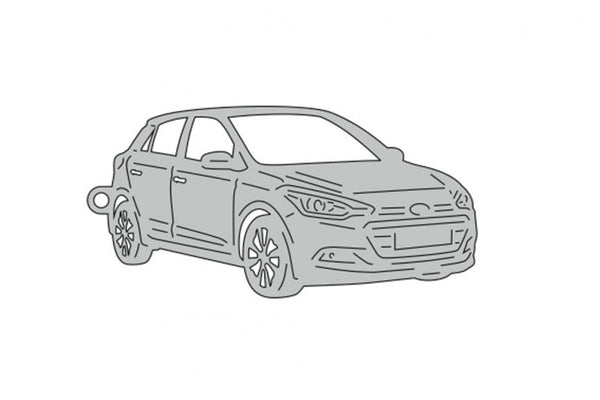 Car Keychain for Hyundai i20 II 2014-2020 (type 3D) - decoinfabric
