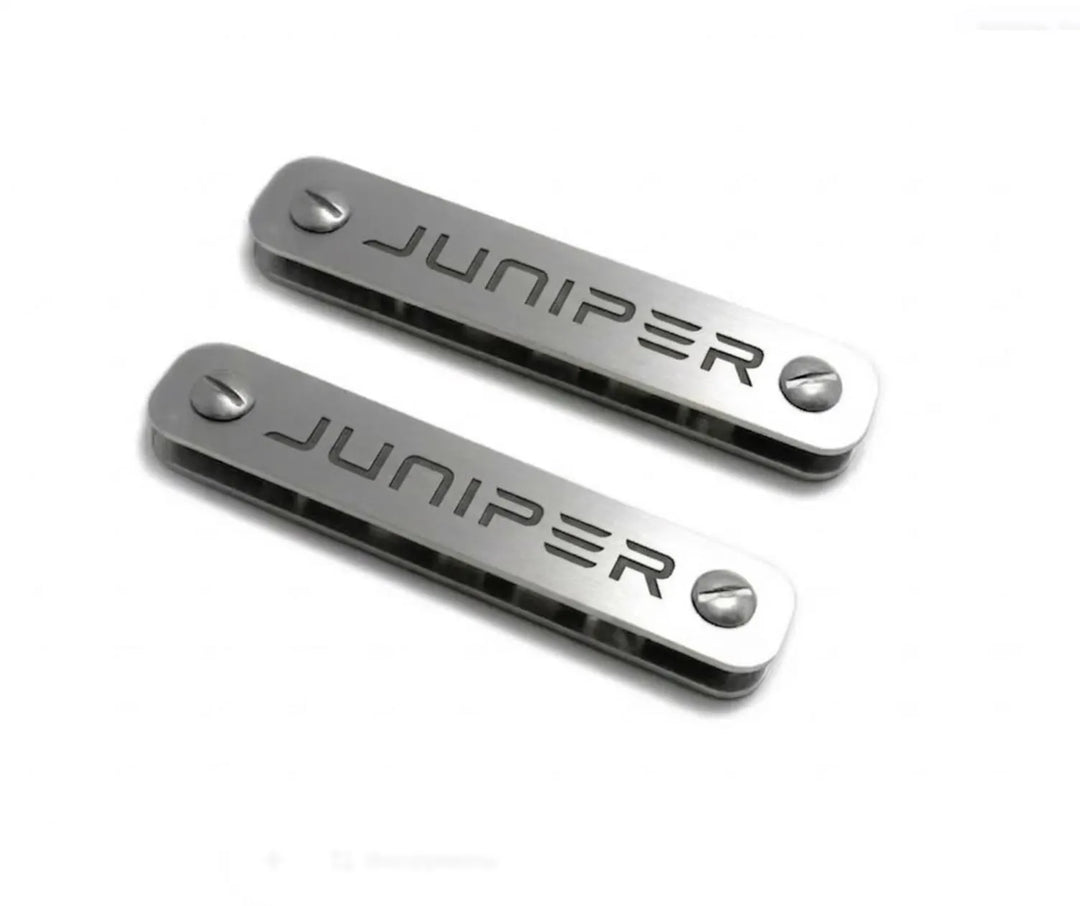 Tesla Stainless Steel Floor Mats Emblems Set Badges for Model Y with Juniper Logo Car Mats Badges Decoin