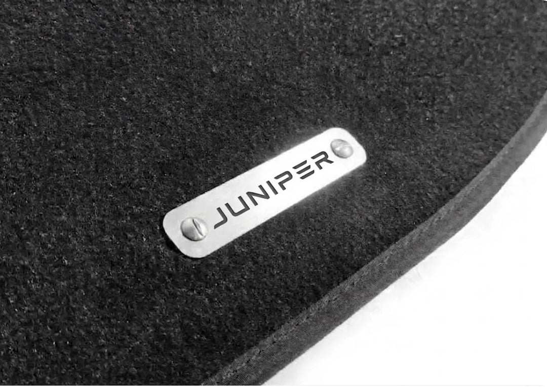 Tesla Stainless Steel Floor Mats Emblems Set Badges for Model Y with Juniper Logo Car Mats Badges Decoin