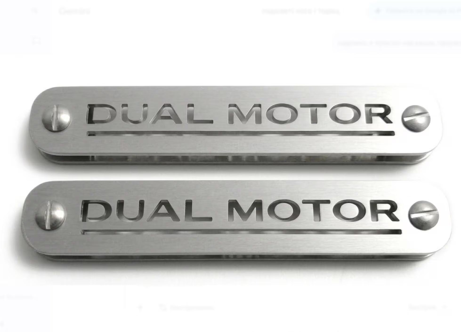 Tesla Stainless Steel Floor Mats Emblems Set Badges Dual Motor Logo Car Mats Badges Decoin