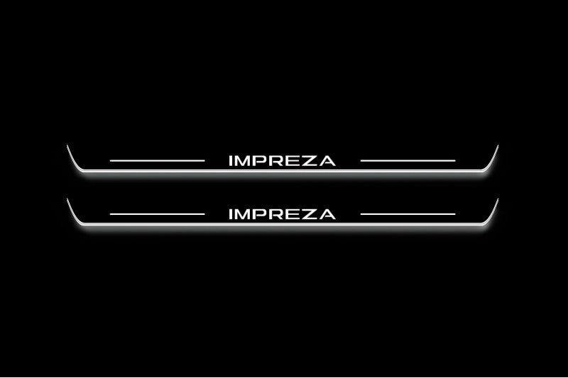 Impreza IV 2011-2016 LED Door Sills With Logo Impreza Subaru Led Door Sills opdesign