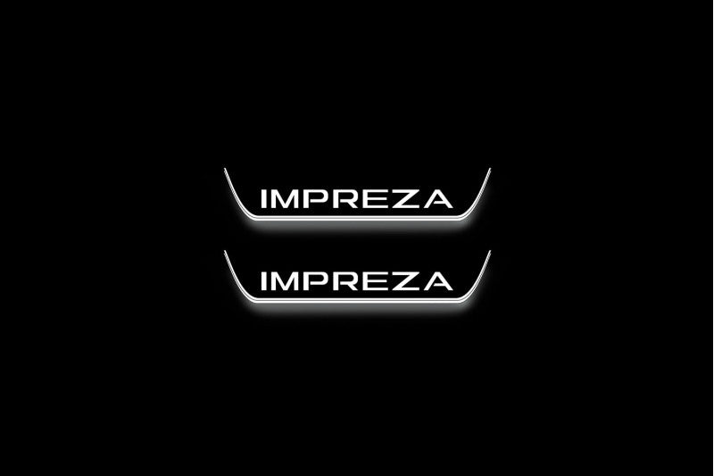 Impreza IV 2011-2016 LED Door Sills With Logo Impreza Subaru Led Door Sills opdesign