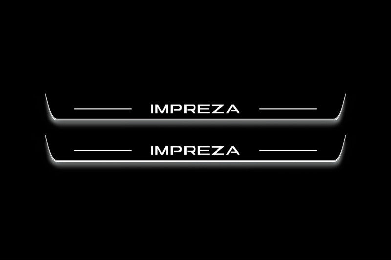 Subaru Impreza V 2016-2022 LED Door Sills With Logo Impreza