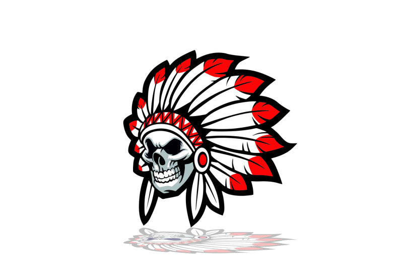 Radiator grille emblem with Indian Skull Chief logo Custom design emblems decoinfabric