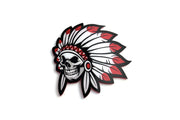 Radiator grille emblem with Indian Skull Chief logo Custom design emblems decoinfabric