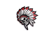 Radiator grille emblem with Indian Skull Chief logo Custom design emblems decoinfabric